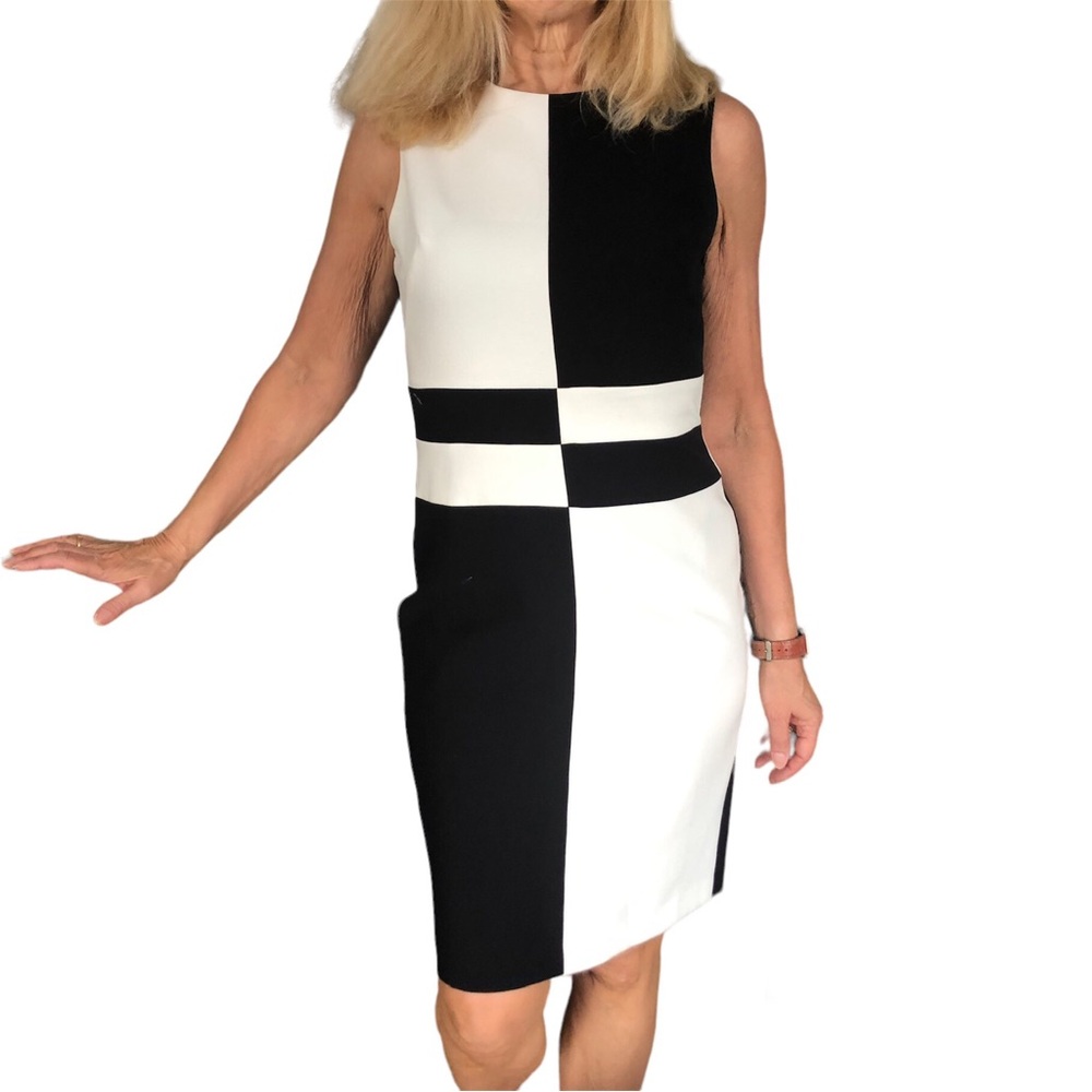 Ann Taylor black & white sleeveless dress classic style size 6